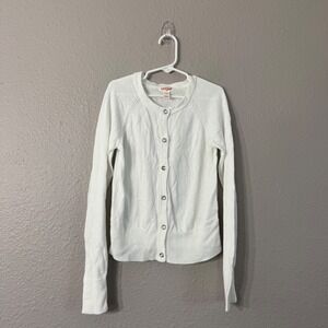 Cat & Jack Girl's Size M (7/8) White Rhinestone Button Cardigan Sweater
